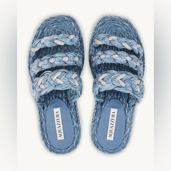 Aquazzura Costiera Espadrille Sandal - Size 41 - Blue - Picture 1 of 8